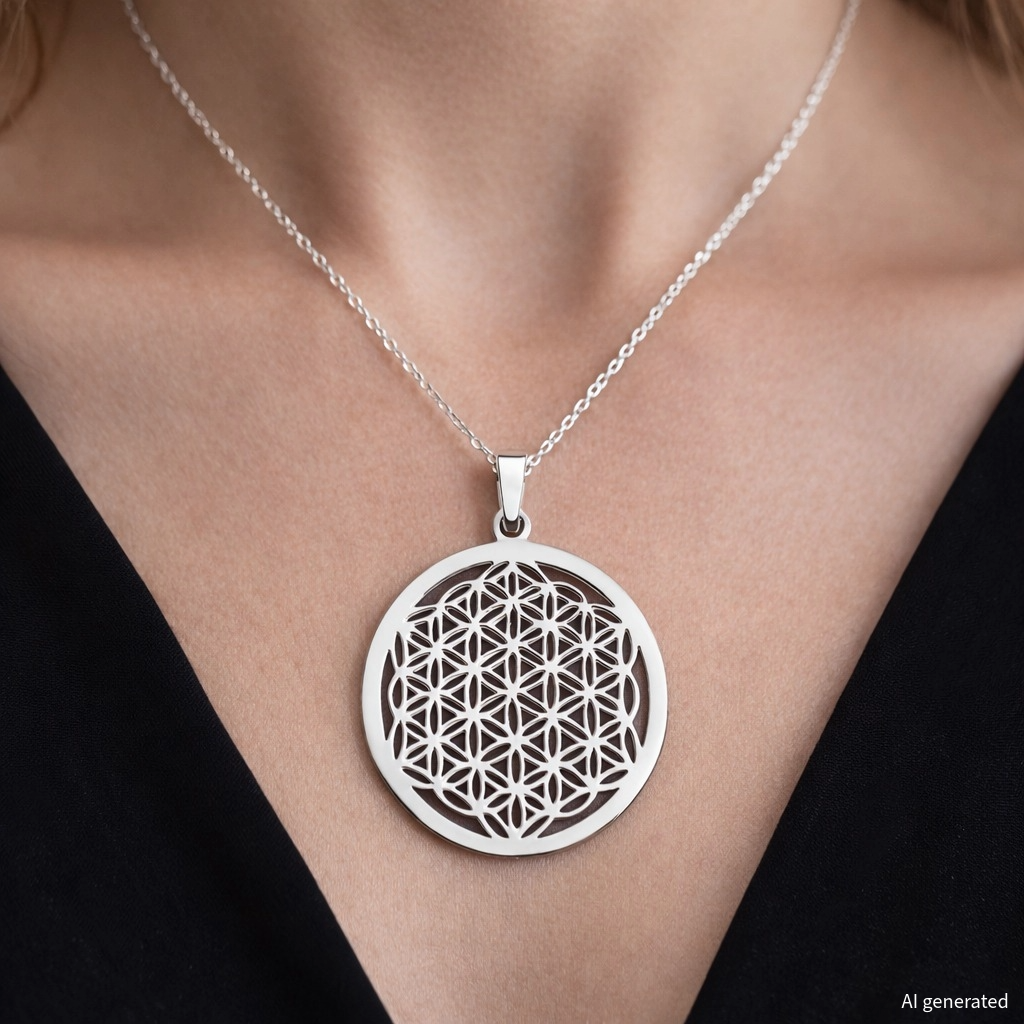 Pendant flower of life silver/gold plated