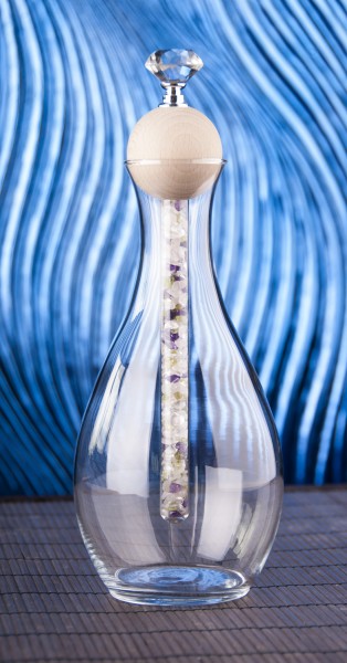 Water carafe with gemstone energy rod
