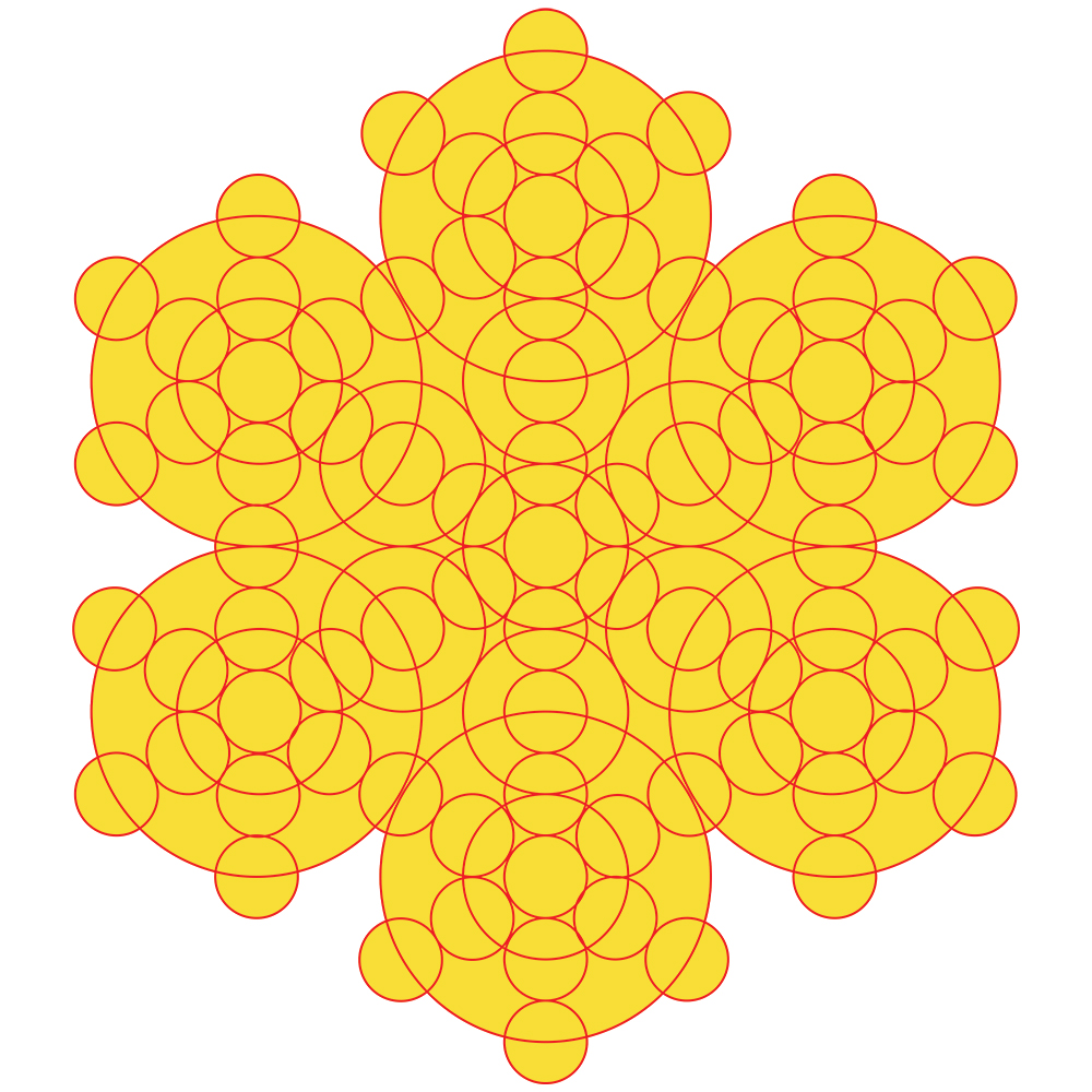 13 circles connected to another 13 circles or the 